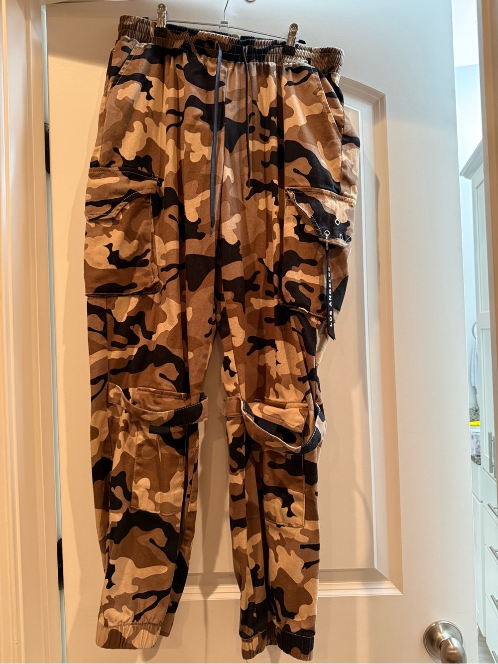 Fashion Nova Tan Camo Cargo Joggers